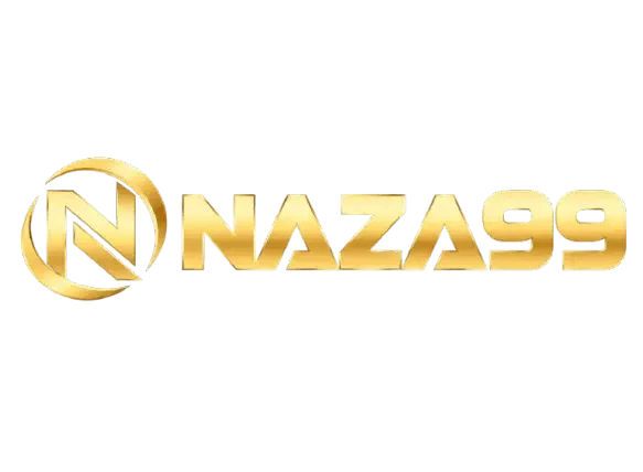 โลโก้ NAZA99 สัญลักษณ์ตัว N สีทองในวงกลมทองเงาวาว ตามด้วยตัวอักษร NAZA99 ตัวหนาทรงเหลี่ยมสีทองเมทัลลิกไล่เฉดจากทองอ่อนลงทองเข้ม เรียงติดกันเป็นบรรทัดเดียว